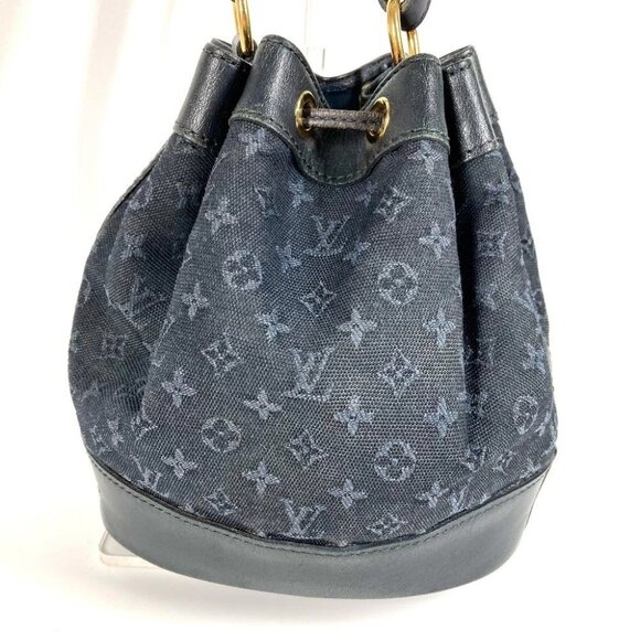 LOUIS VUITTON M92687 Noelie Shoulder Bag Hand Bag Monogram Mini Canvas Navy - Picture 4 of 11